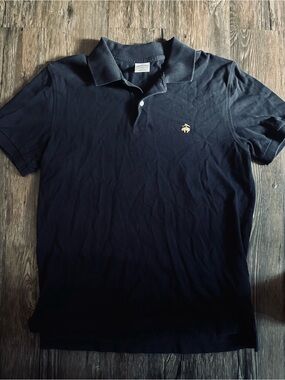 Brooks Brothers Navy Polo with Gold Embroidered Logo